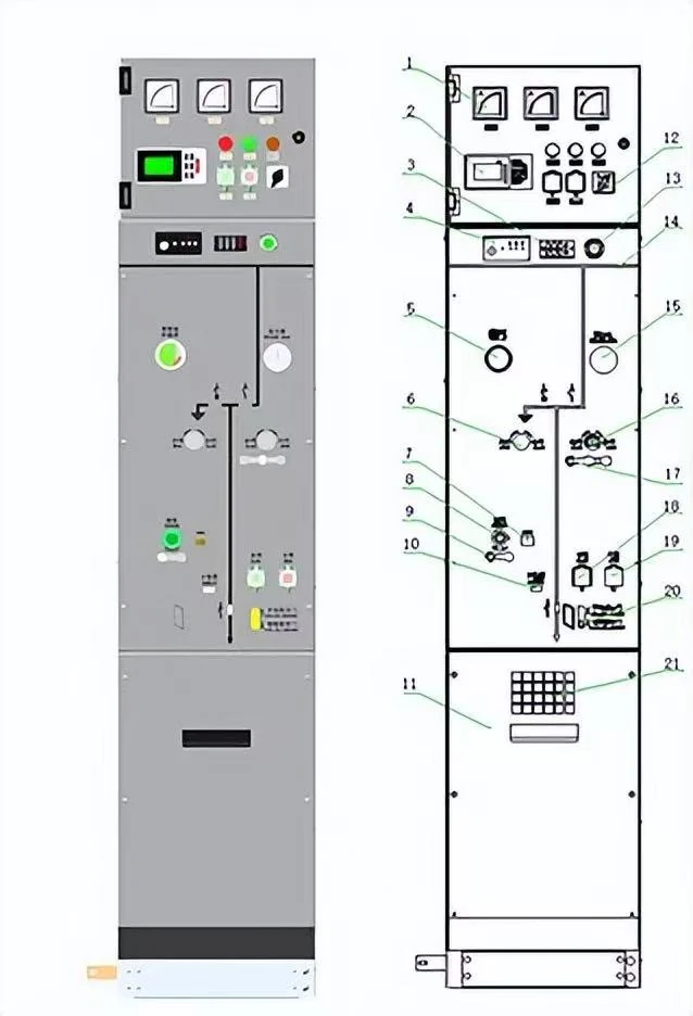 Gas Insulated Ring Main Unit internal structure